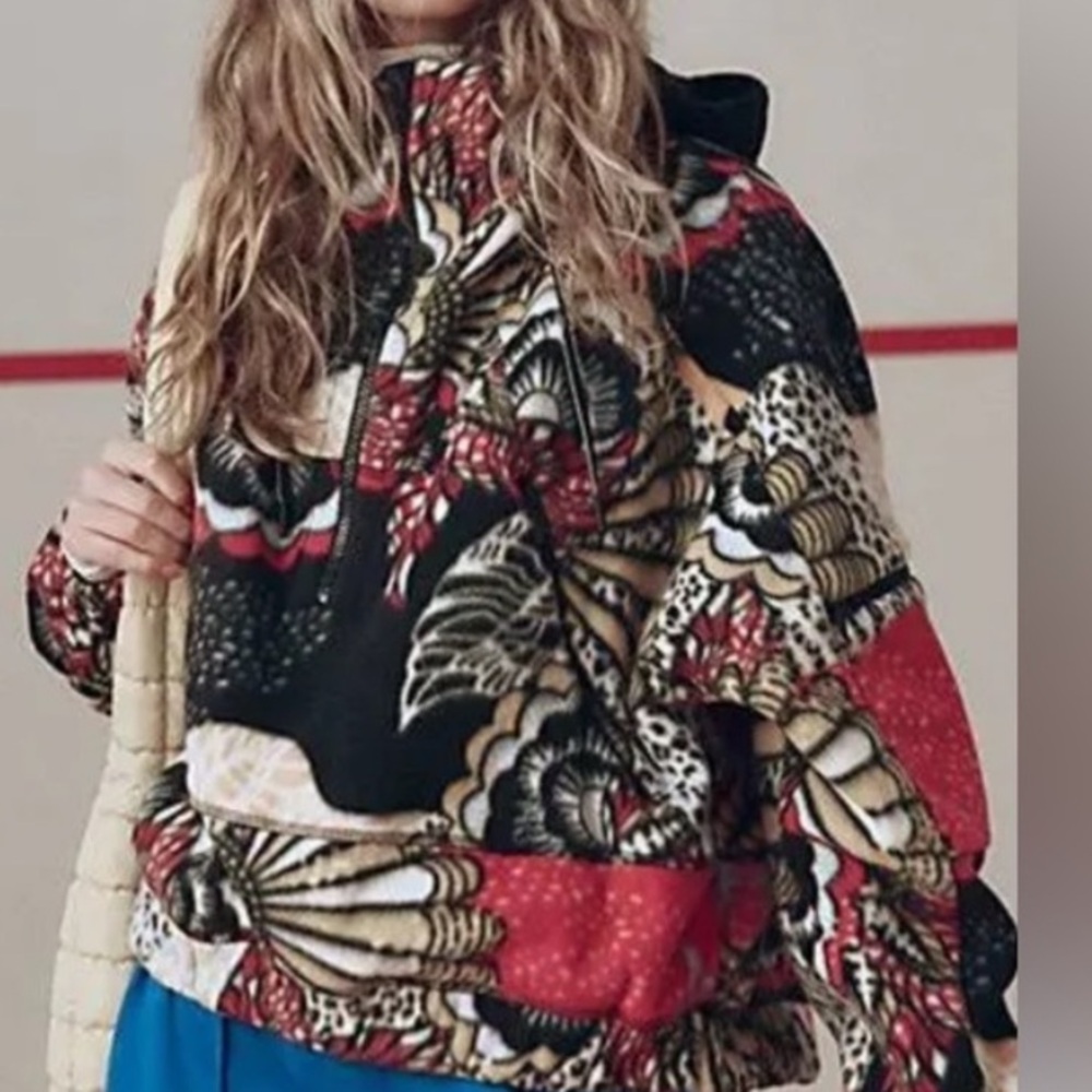 FP Movement Wild and Free Printed Fleece Pullover in Wildflower Retro NWT XS - Picture 2 of 5
